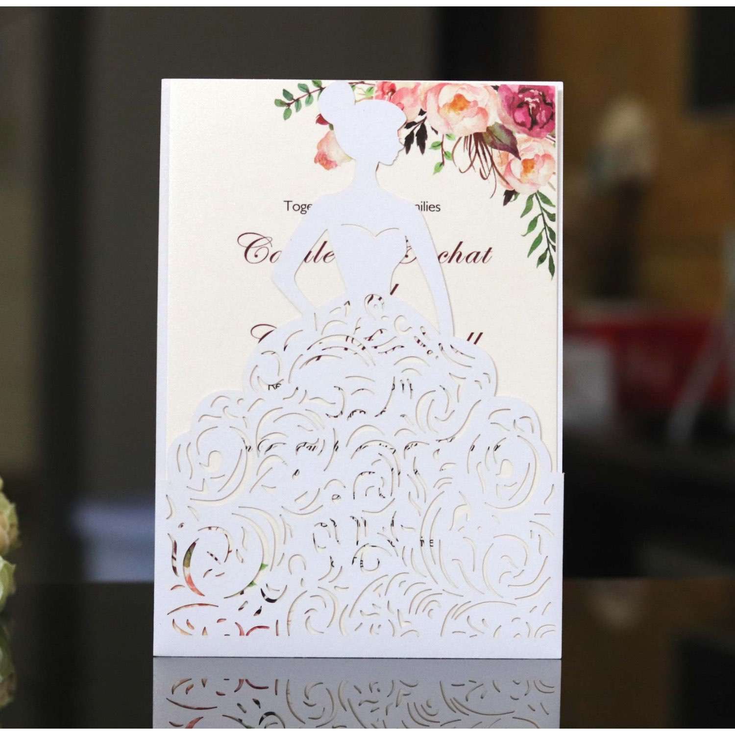 Greeting Card Marriage Invitation With Envelope Wedding Card Design Laser Cut 
